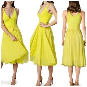 Dress the Population Yellow Midi Dress
